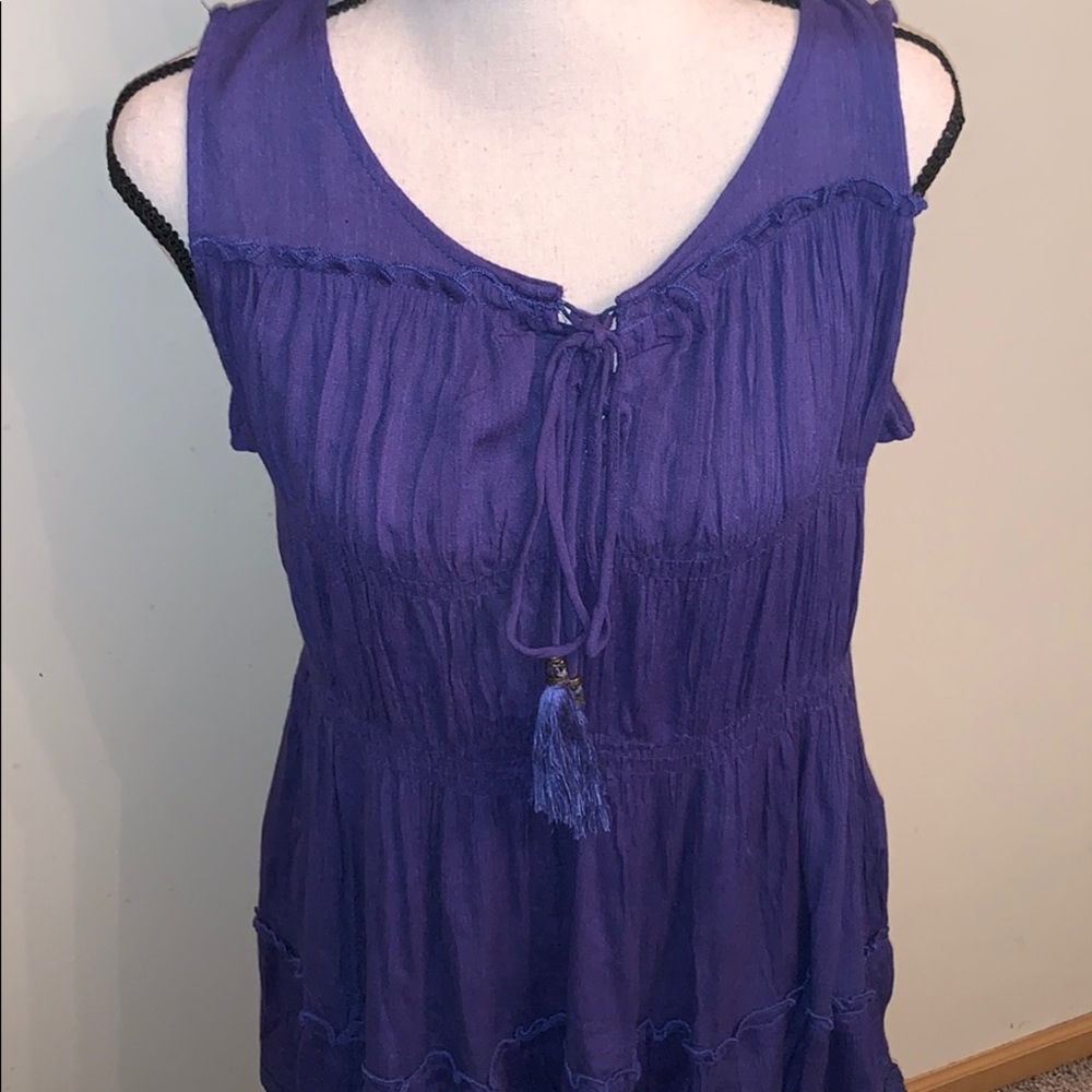 Suzanne Betro Sleeveless Ruffle Tunic